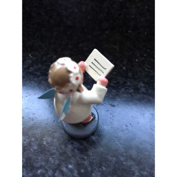 Vintage Christmas Wooden Angel Singing With Sheet Music In Her Hands  Erzgebirge - Picture 3 of 7